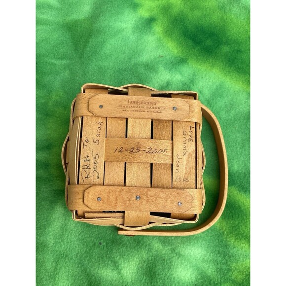 Longaberger Basket Set 1 Single Handle 1 No Handle & 1 Plastic Liner Fits Both - Picture 15 of 16